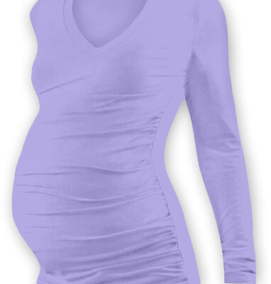 JOŽÁNEK Teh. tričko dl. rukáv s výstrihom do V - orgovánovej