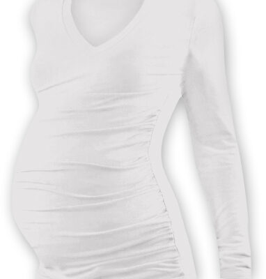 JOŽÁNEK Teh. tričko dl. rukáv s výstrihom do V - smotanovej