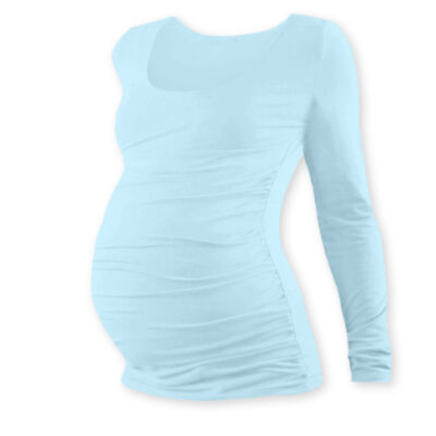 JOŽÁNEK Tehotenské tričko JOHANKA s dlhým rukávom - sv. modrá, vel. XXL/XXXL