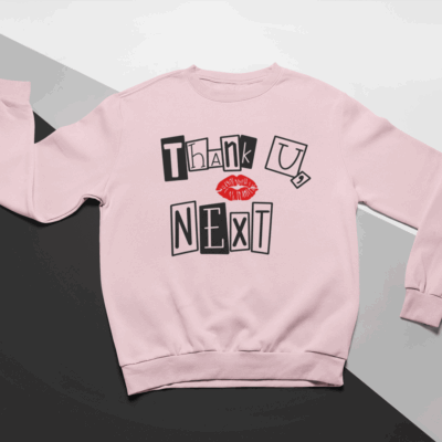 KIDSBEE Moderná detská dievčenská mikina Thank You Next - růžová, veľ. 98