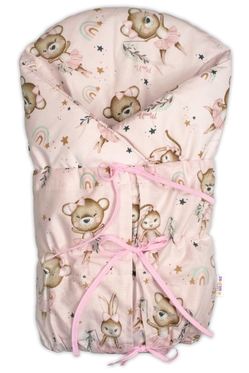 Klasická retro zavinovačka LALLY šnurovacia s výplňou, Little Balerina - ružová