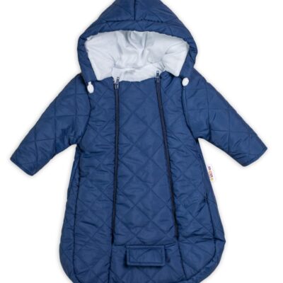 Kombinézka s kapucňou do autosedačky, kočíka Lux Baby Nellys ®prošívaná - granát, veľ. 68