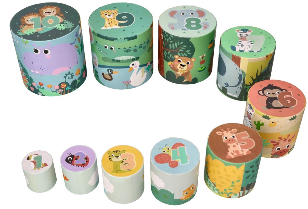 Kubus pyramída skladačka 10 ks, Adam Toys, Safari