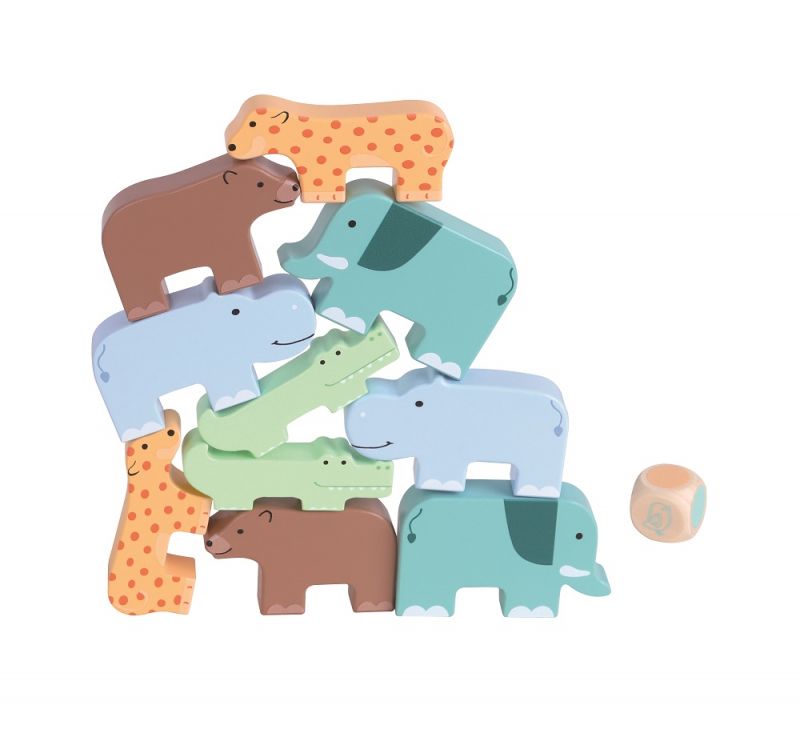 Lelin: Drevená skladacia hra Zvieratká (10ks)