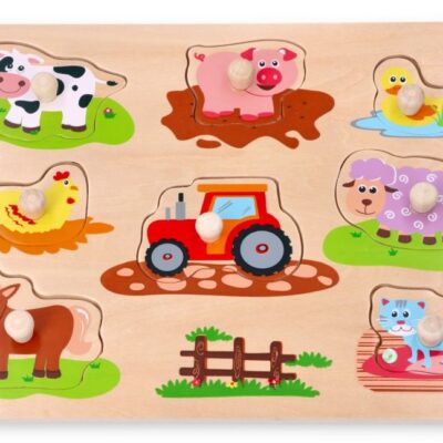 Lelin: Edukačná vkladačka Farma s traktorom