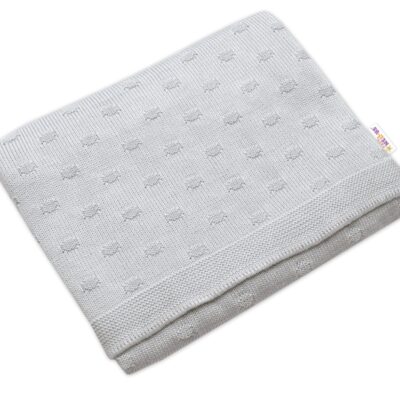 Luxusná bambusová detská pletená deka, 80x100 cm, sivá