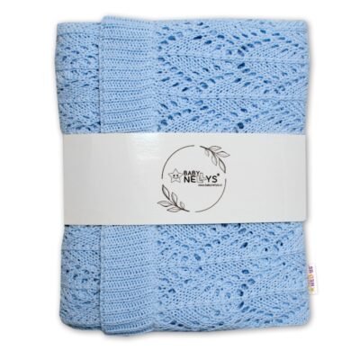 Luxusná háčkovaná deka LOVE 75x95cm (sv. modrá)