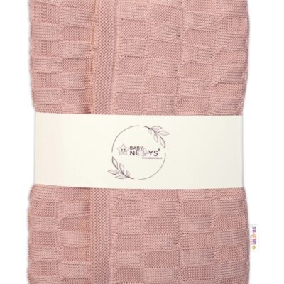 Luxusná pletená deka CUBE 80x100cm (púdrová ružová)