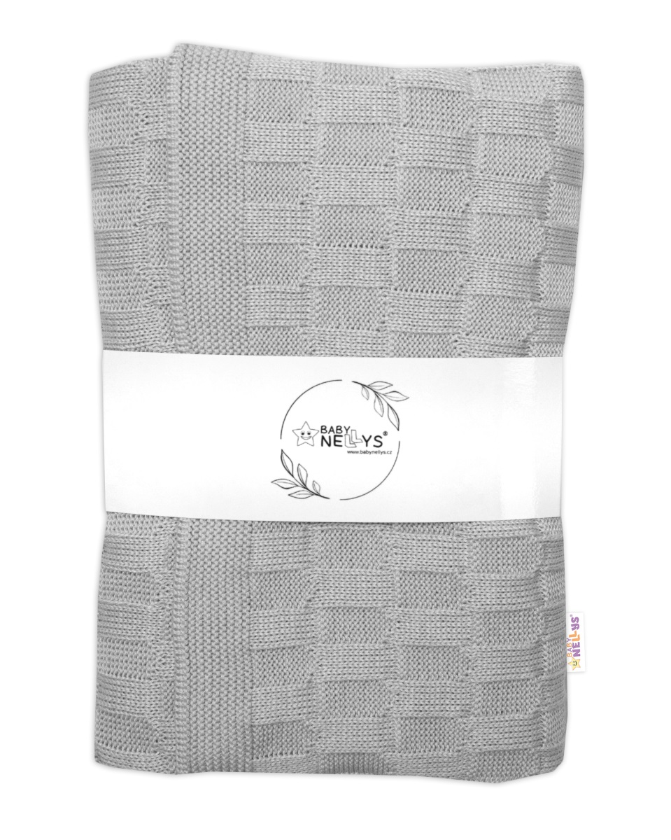 Luxusná pletená deka CUBE 80x100cm (sivá)