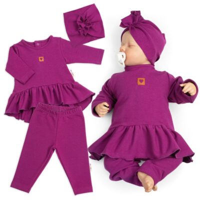 Luxusná bavlnená sada, 3D, NATURE - purpurová