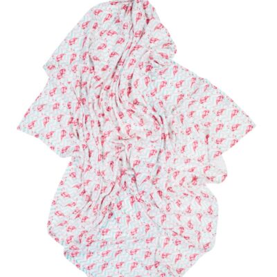 Luxusná osuška, plienka 120x120cm, bambusová, Plameniaky