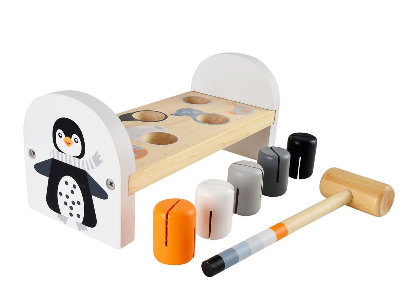 Magni: Detská drevená zatĺkačka Tučniak