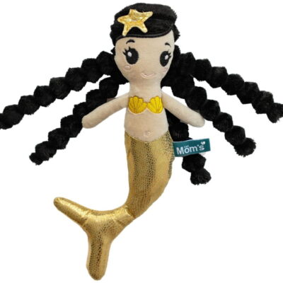 Mäkká handrová bábika Bella so šuštiacimi prvkami, zlatá