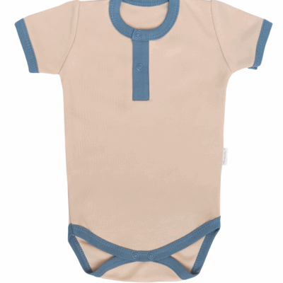 Mamatti Bavlnené body polo kr. rukáv, Dinosaurus - krémové