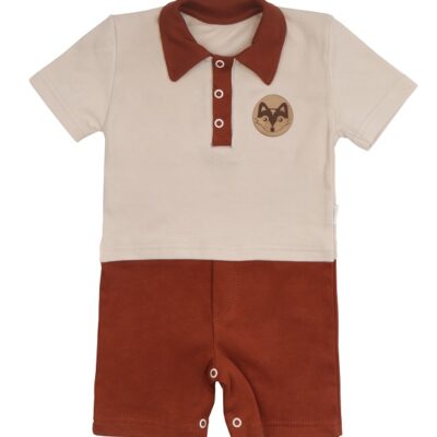 Mamatti Body s nohavičkami Baby Fox - béžová/hnědá