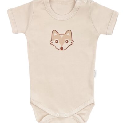 Mamatti Detské body kr. rukáv, Baby Fox - béžová, veľ. 86