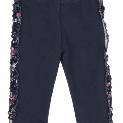 Mamatti Detské legíny s lampasmi,  Flowers - granátové, veľ. 92