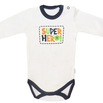 Mamatti Dojčenské body dlhý rukáv, Hero - biele, veľ. 74