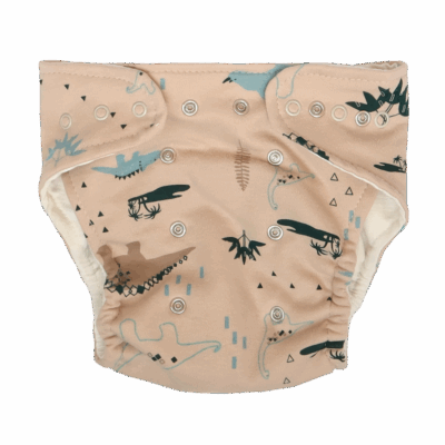 Mamatti Látková plienka EKO sada - nohavičky + 2 x plienka, Dinosaurus,veľ. 5-14kg krémová