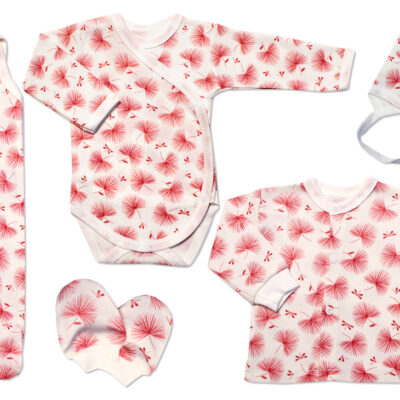 Mamatti Novorodenecká súprava do pôrodnice, smotanová/ružová - Púpava