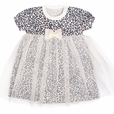 Mamatti Sukničkobody s tylom, krátký rukáv Gepardík - biele so vzorom, veľ. 86