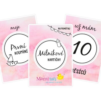 Mamitati: Detské míľnikové kartičky GIRL (ružové)