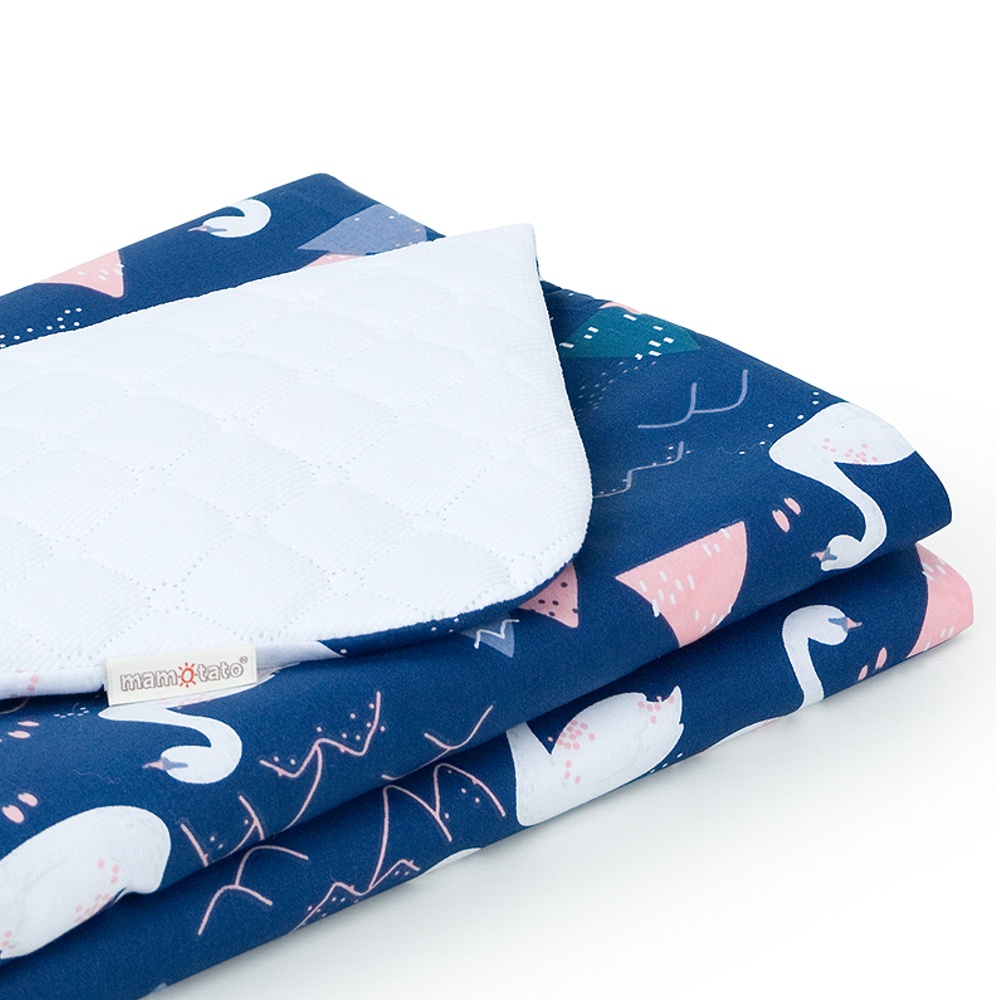 Mamo Tato: Velvet dečka 75x100 Labute (modrá)