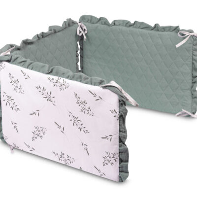 Mantinel do postieľky, mušelín 180x40cm (3x60x40cm) - Lúka, khaki