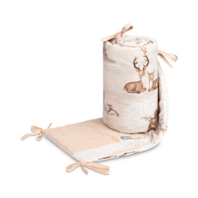 Mantinel do postieľky, mušelín, bavlna - Zábava v lese, béžový