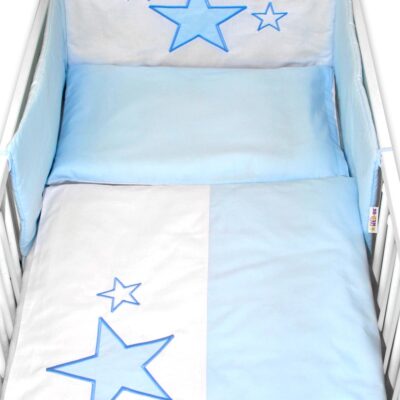 Mantinel s obliečkami Baby Stars - modrý, veľ. 135x100 cm