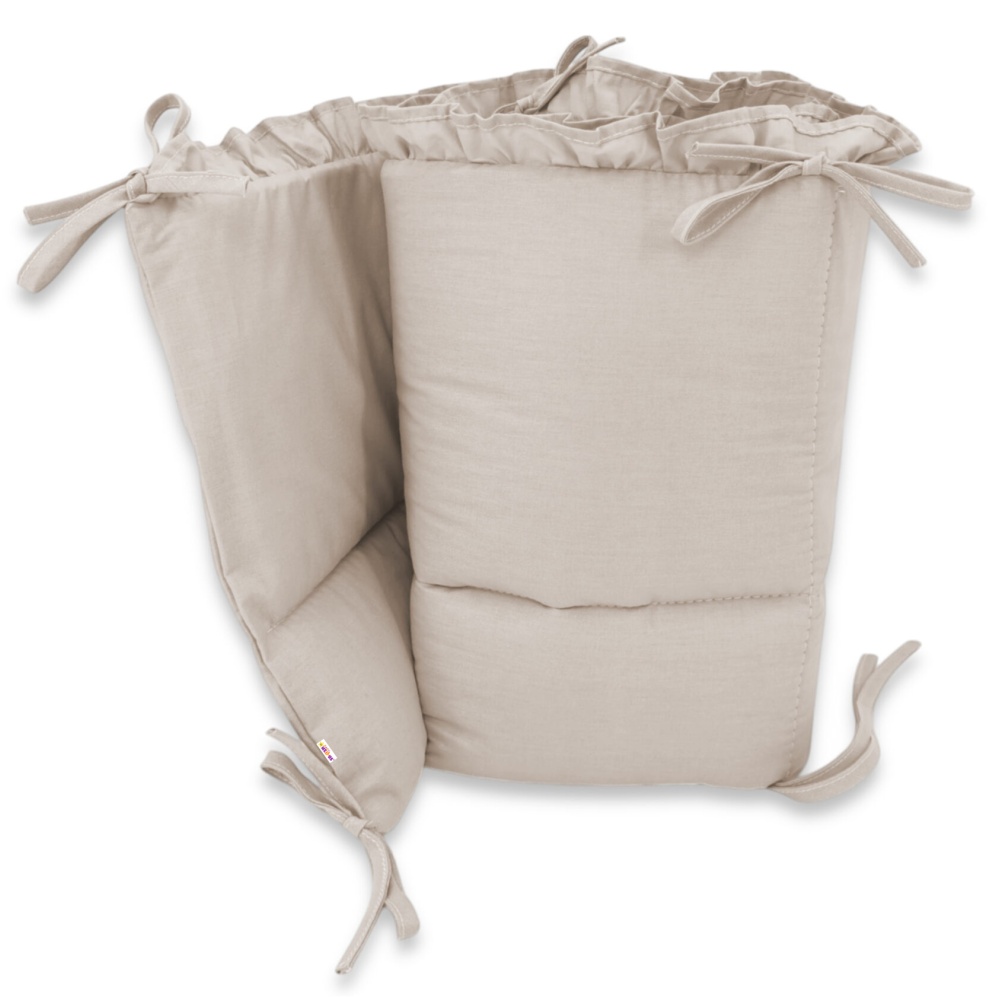 Mantinel s volánikom do postieľky 120 x 60 cm, Royal - béžová