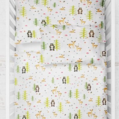 MBaby: 3-dielny set Lesné zvieratká (biela)