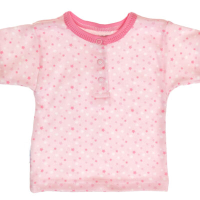 MBaby Bavlnené Polo tričko s krátkym rukávom veľ. 74 Hviezdičky - ružové