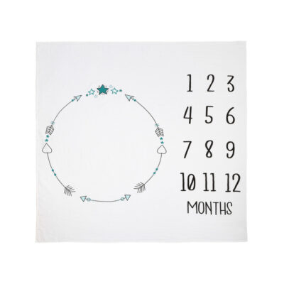 Míľniková mušelínová plienka/dečka 120x120 cm Boho, biela