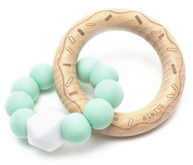 Mimijo: Silikónové hryzátko Donut (mätové)