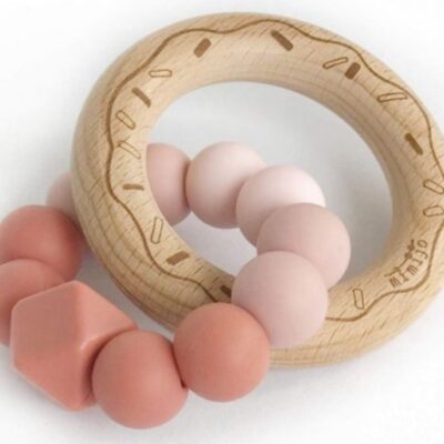 Mimijo: Silikónové hryzátko Donut (ružové/púdrové)