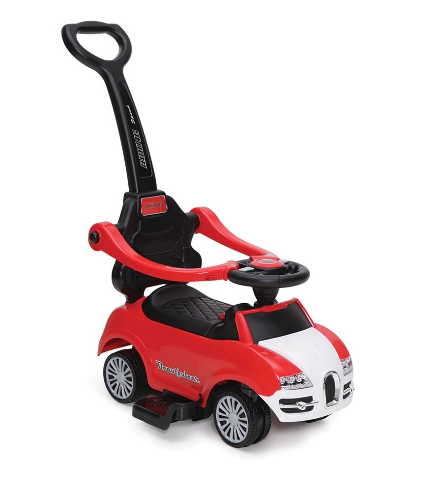 Moni: Odrážadlo s vodiacou tyčou Smile Rider 2v1 (červené)