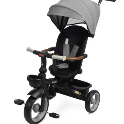 Multifunkčná detská trojkolka SABER - šedá, čierna