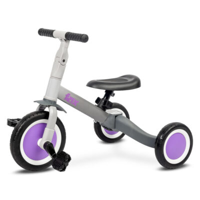 Multifunkčné detské odrážadlo a bicykel 4v1 Fox - sívé