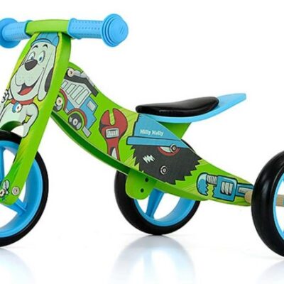 Multifunkčné Odstrkovadlo, odrážadlo Jake Bob 2V1, Milly Mally, zeleno/modré