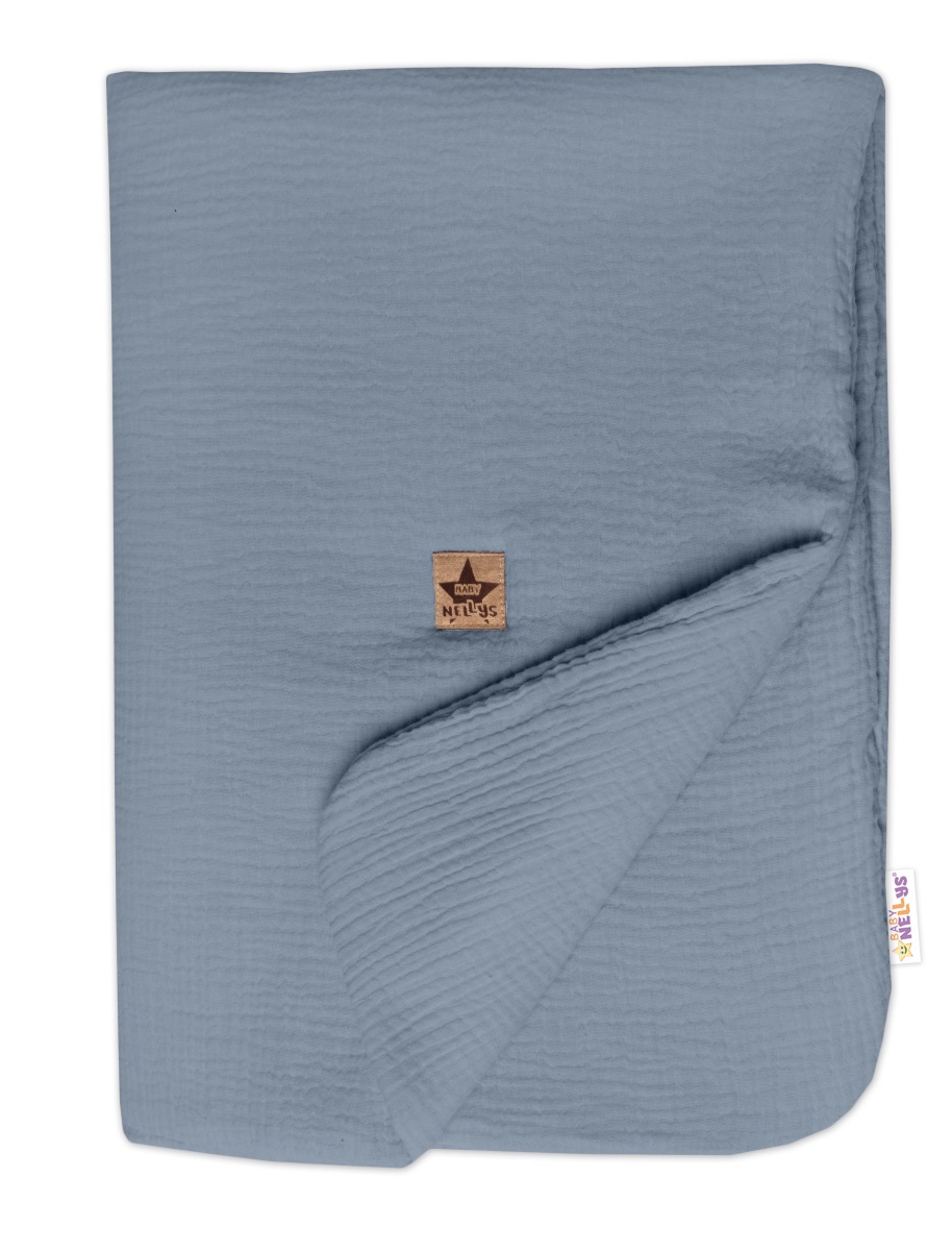 Mušelínová dečka s výplňou 75 x 100 cm, Baby Nellys, denim