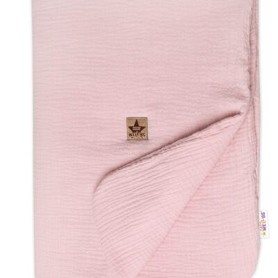 Mušelínová dečka s výplňou 75 x 100 cm, Baby Nellys, púdrovo ružová