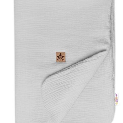 Mušelínová dečka s výplňou 75 x 100 cm, Baby Nellys, svetlo sivá