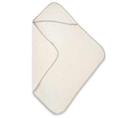 Mušelínová osuška s kapucňou NATURE, 80x80 cm, smotanová