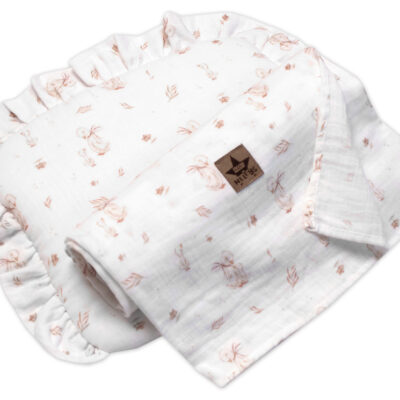 Mušelínová sada GOOSE 30x35cm, 95x95cm, 2D letná, Baby Nellys, biela