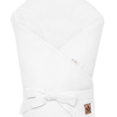 Mušelínová zavinovačka na zaväzovanie, Baby Nellys, 75x75cm, biela