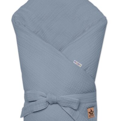 Mušelínová zavinovačka na zaväzovanie, Baby Nellys, 75x75cm, denim