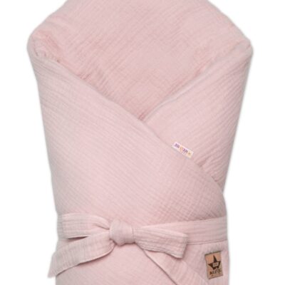 Mušelínová zavinovačka na zaväzovanie, Baby Nellys, 75x75cm, púdrovo ružová