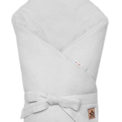 Mušelínová zavinovačka na zaväzovanie, Baby Nellys, 75x75cm, svetlo sivá