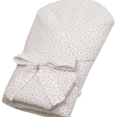Mušelinová zavinovačka s výstužou na zaväzovanie DOTS, Baby Nellys 75x75cm, biela